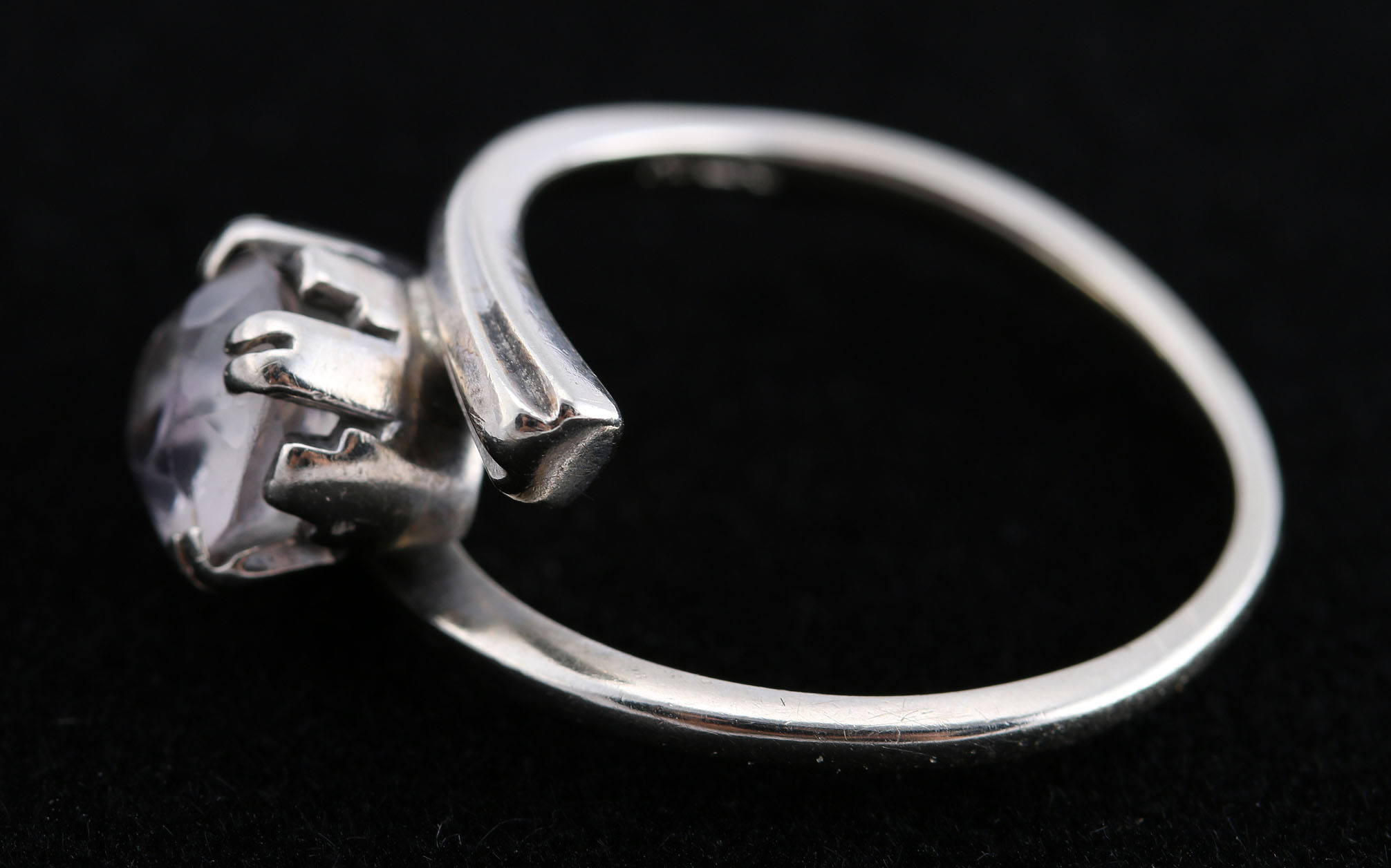 14K White Gold and Natural Quartz Ring