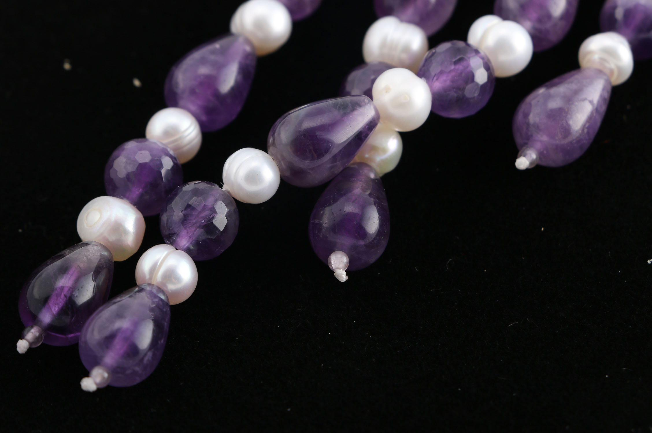 Cultured Pearl and Amethyst Necklace