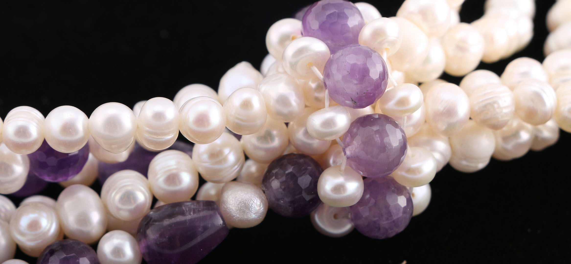 Cultured Pearl and Amethyst Necklace
