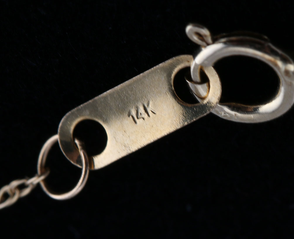 14K Yellow Gold Emerald Necklace