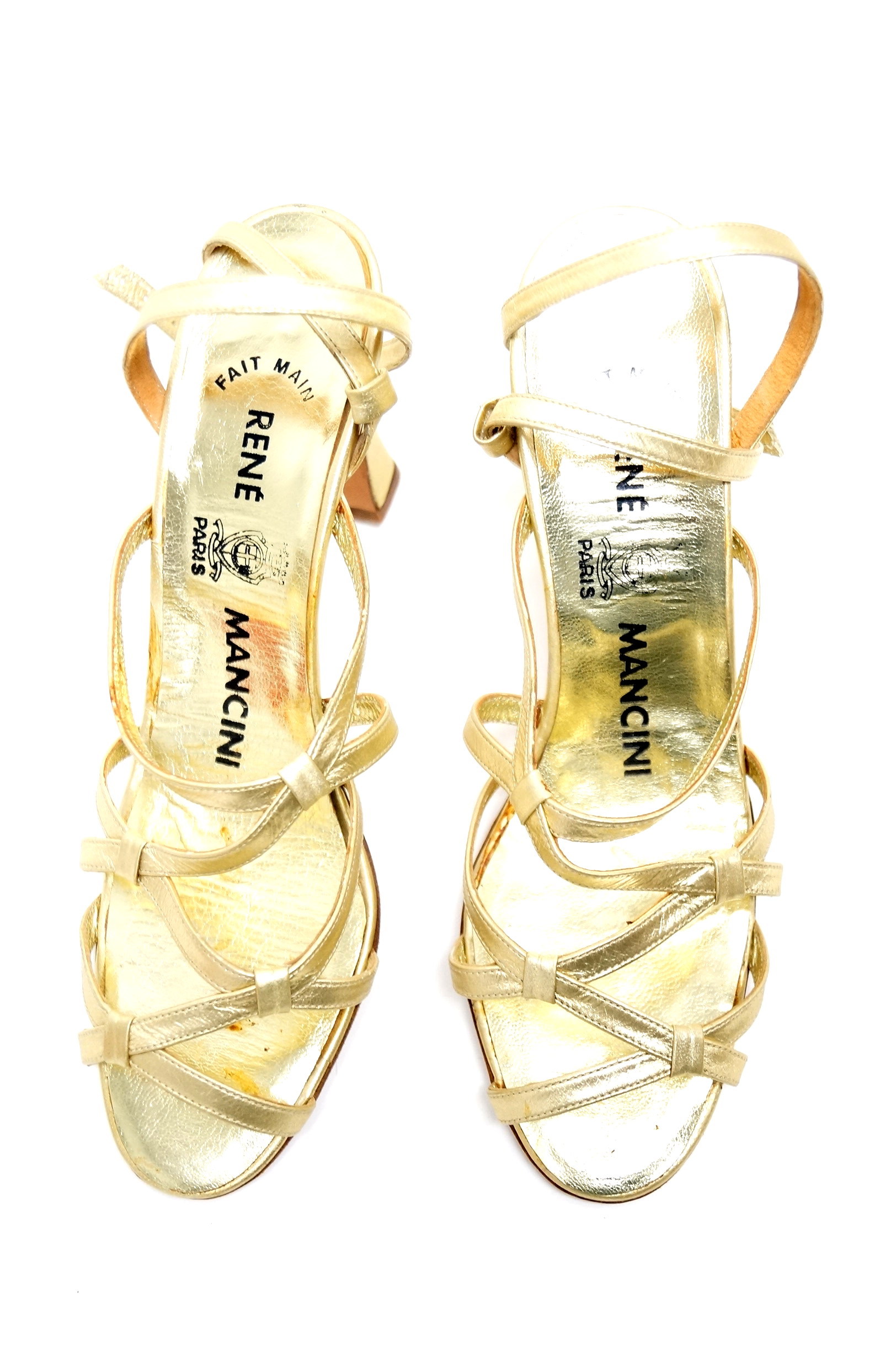 Vintage Pristine René Mancini Golden Pumps