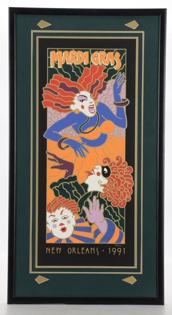Hugh Ricks Limited Edition 1991 Mardi Gras Serigraph - WVXU