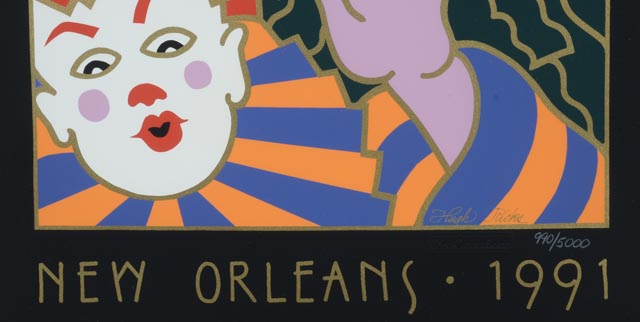 Hugh Ricks Limited Edition 1991 Mardi Gras Serigraph - WVXU