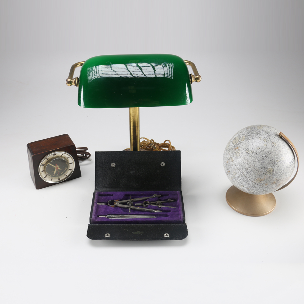 Set of Vintage and Modern Desk Items