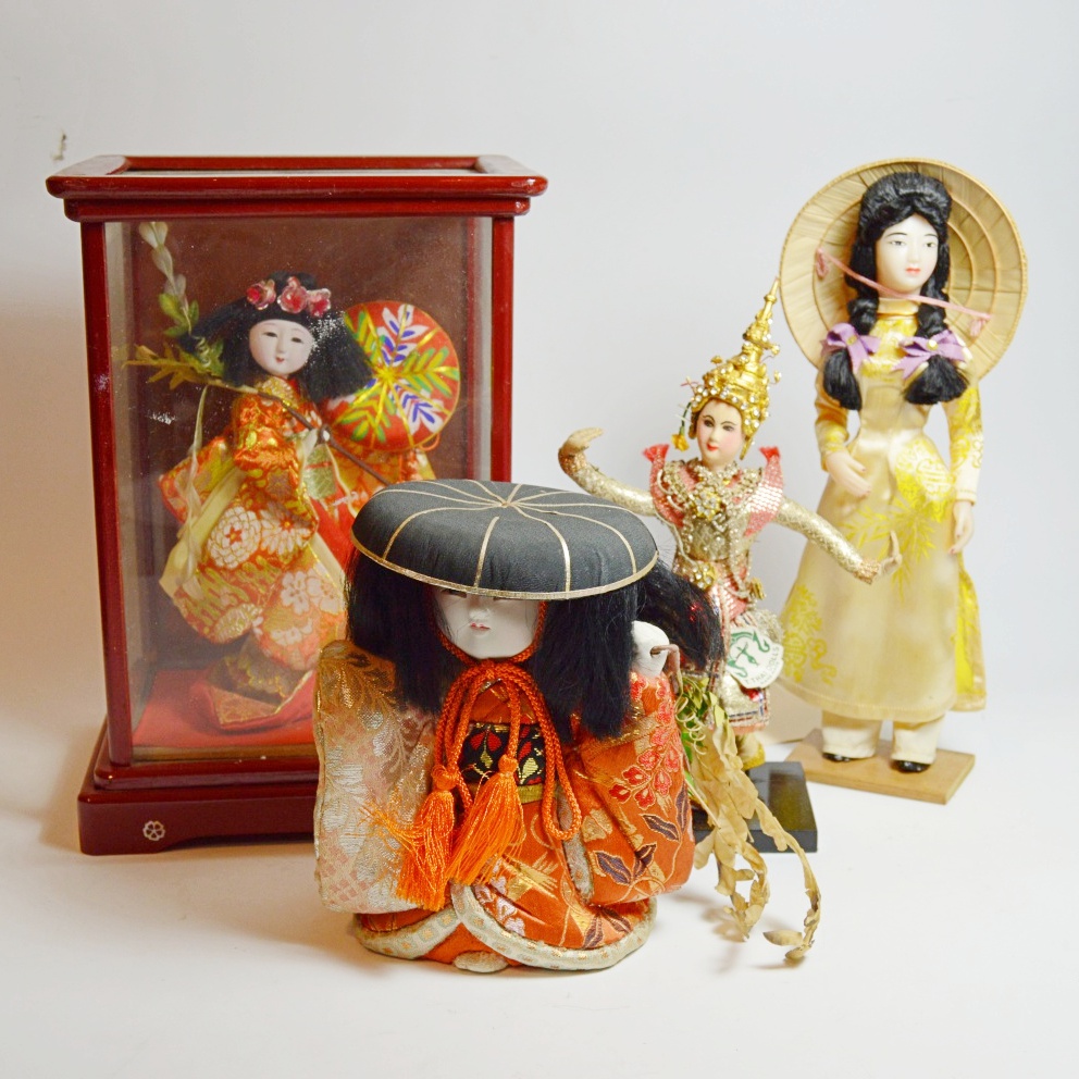 Vintage Japanese and Thai Collectible Dolls