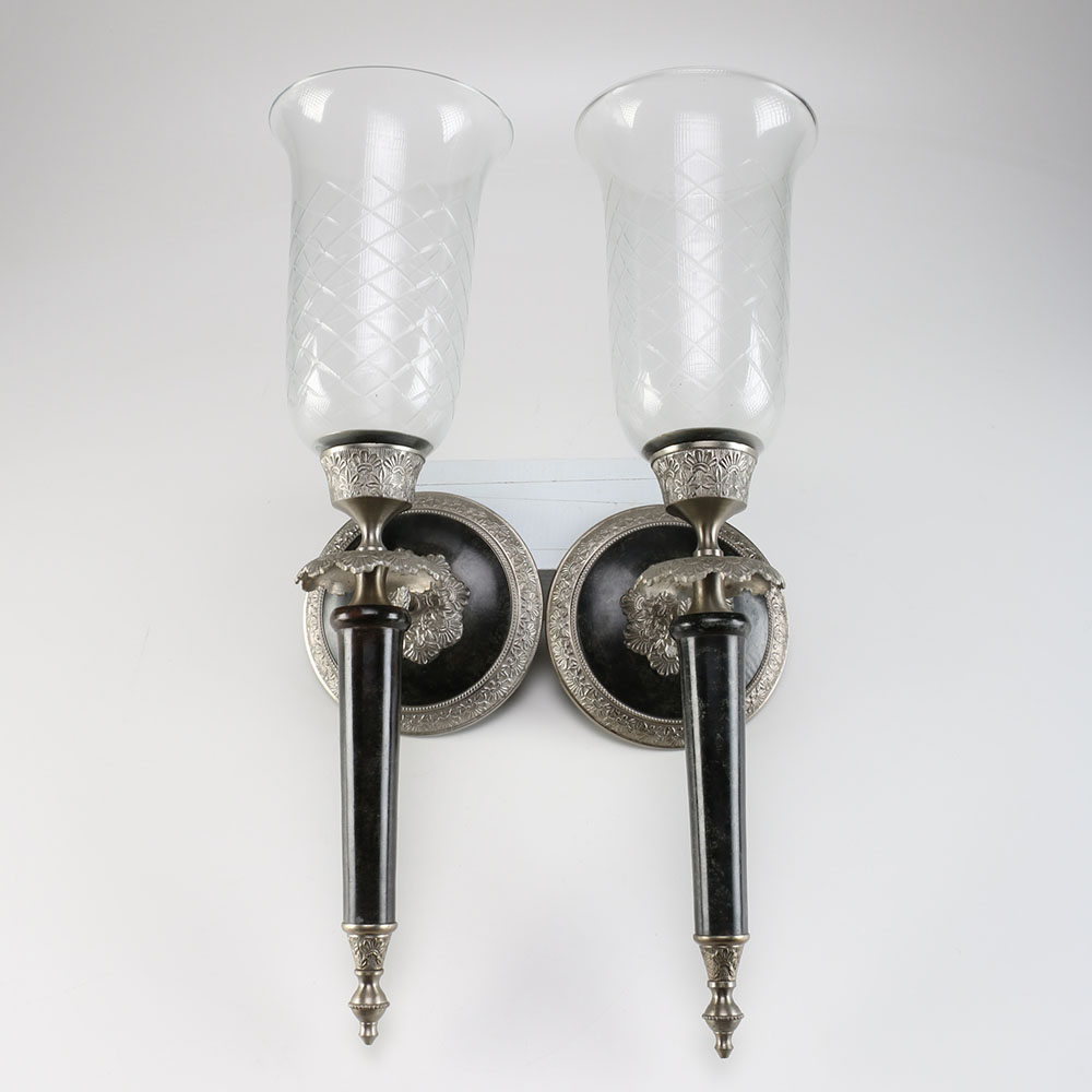 Two Torchiere Candle Sconces