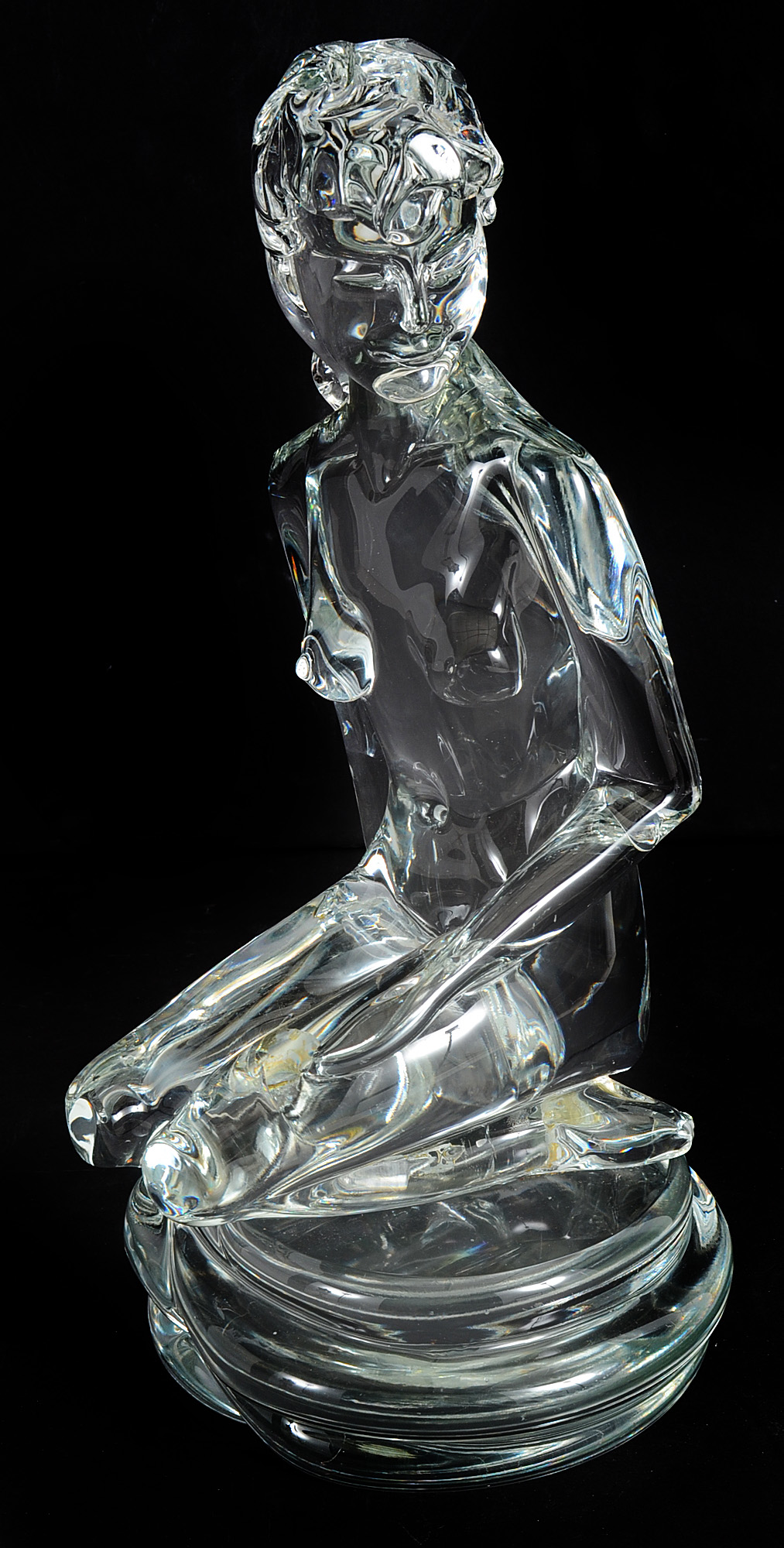 Loredano Rosin Seated Nude Glass Sculpture