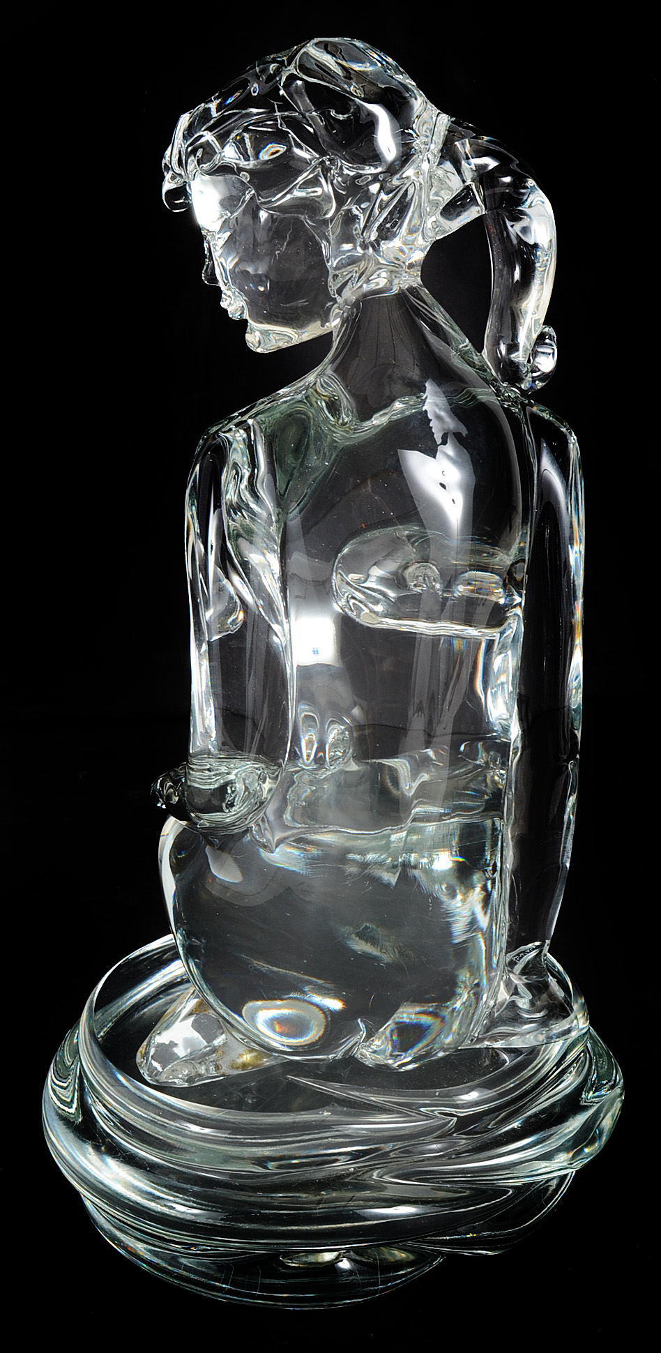 Loredano Rosin Seated Nude Glass Sculpture