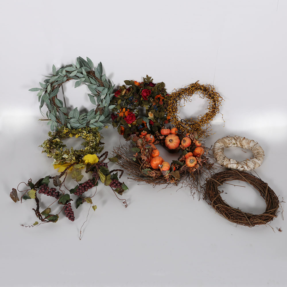 Assortment of Eight Decorative Wreaths