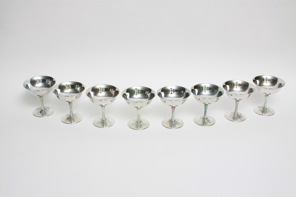 EL de Uberti Italy Silver Plate Goblets with Storage Case