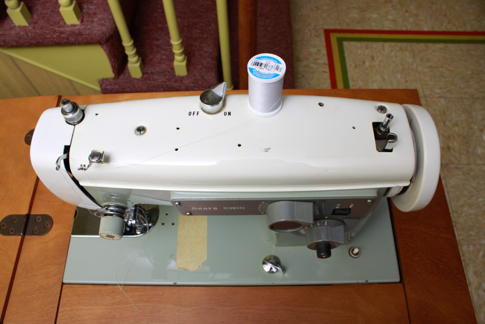 Vintage Sewing Table with Sears Kenmore Sewing Machine