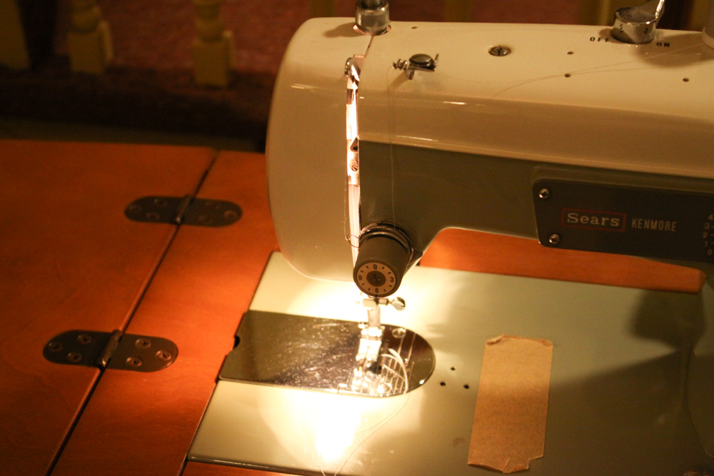 Vintage Sewing Table with Sears Kenmore Sewing Machine