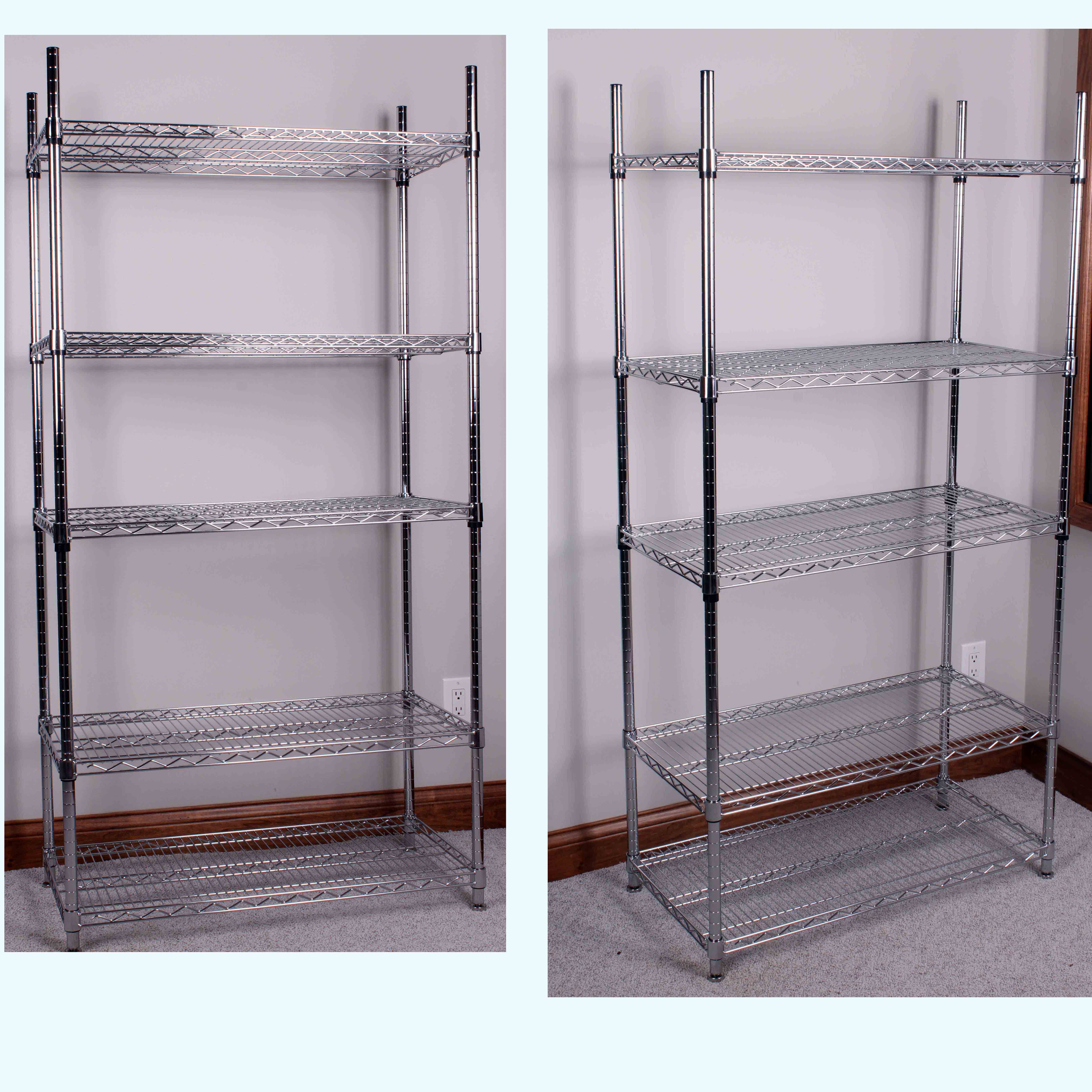 Pair of Wire Rack Shelving Units