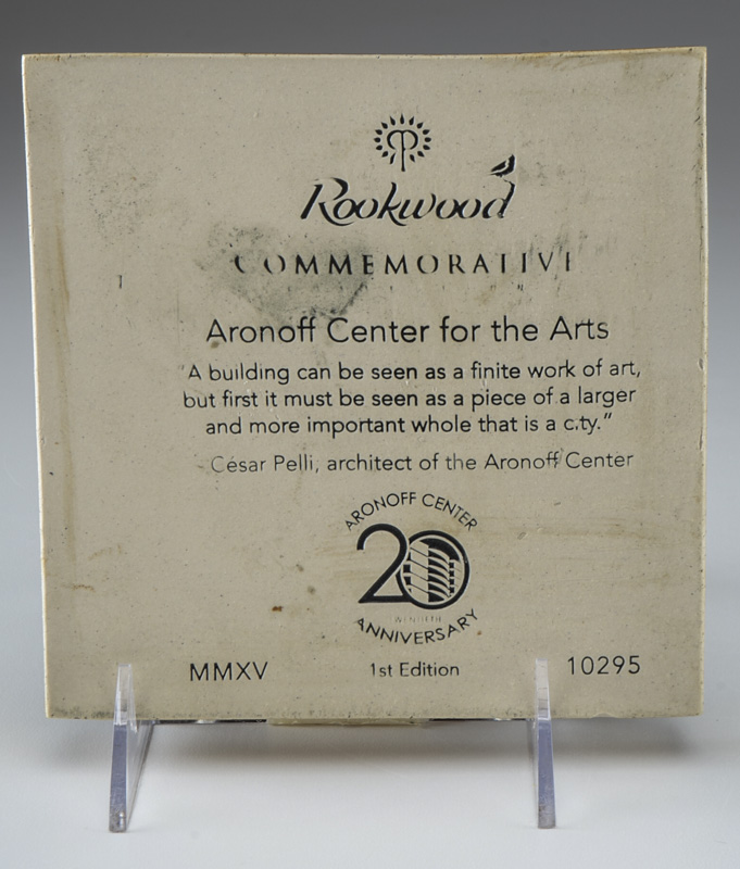 Rookwood Pottery Commemorative Tile of Aronoff Center - WVXU