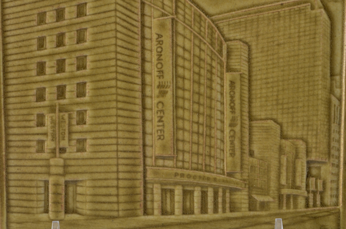 Rookwood Pottery Commemorative Tile of Aronoff Center - WVXU