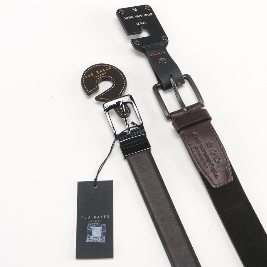 Ted Baker and John Varvatos Size 36 Belts