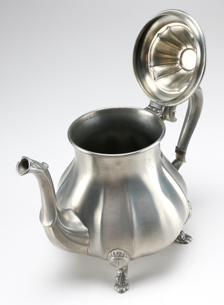 Silver Plated Tray and Pewter Tea Set