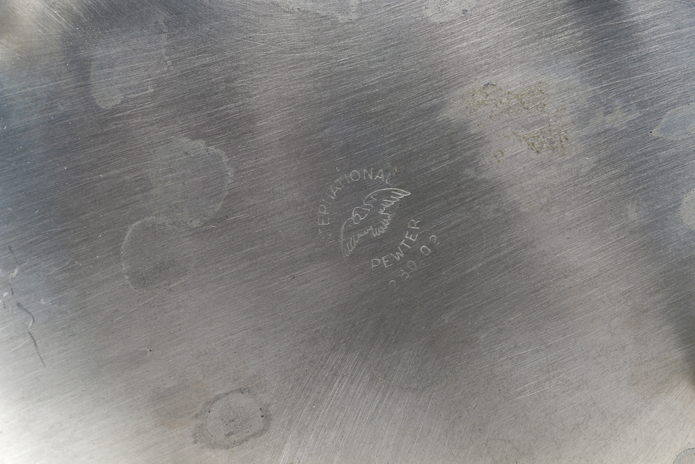 Silver Plated Tray and Pewter Tea Set