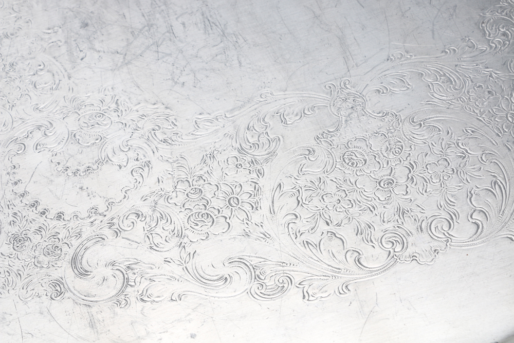 Silver Plated Tray and Pewter Tea Set