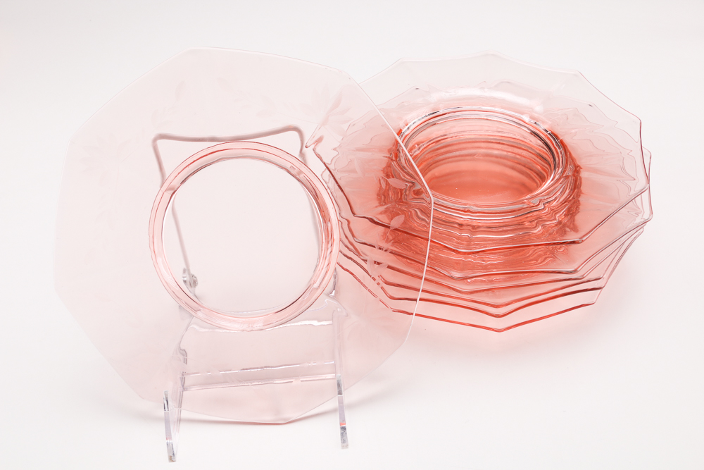Circa 1950 Pink Depression Glass Grouping
