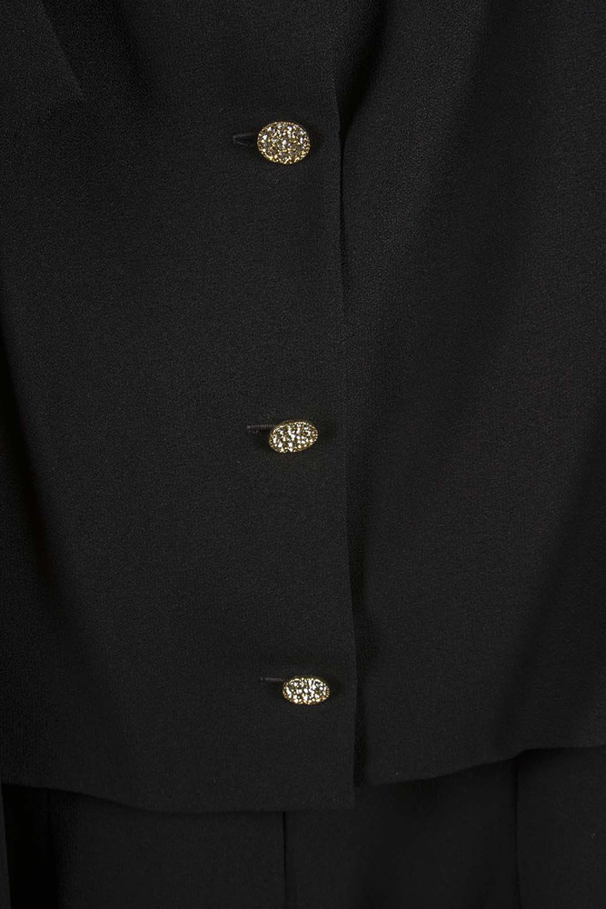 Christian Dior Black Crepe Dress with Bow Shoulder Size 12