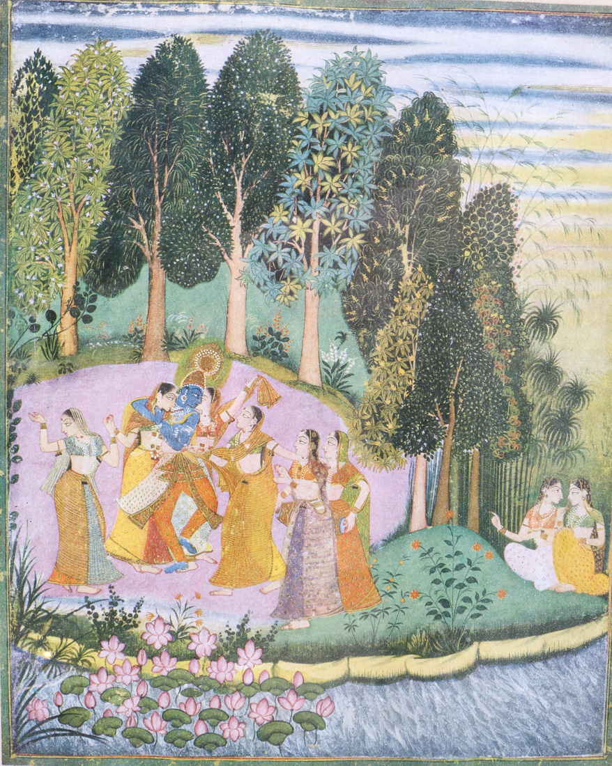 Framed Offset Lithograph after Hindu Miniature Painting 1820s