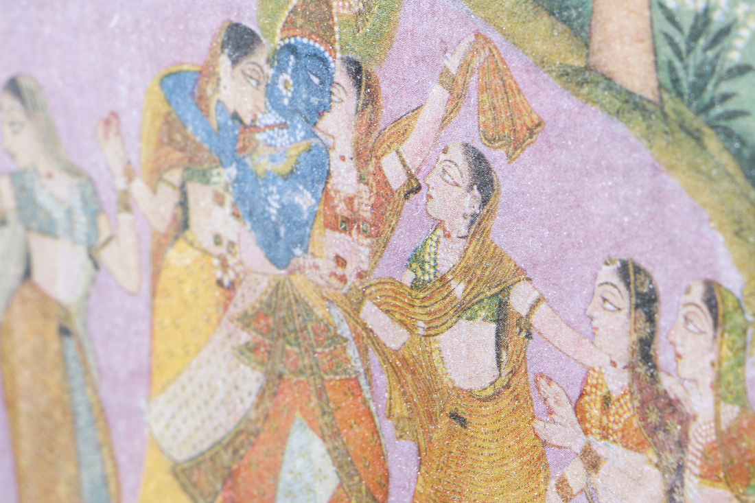 Framed Offset Lithograph after Hindu Miniature Painting 1820s