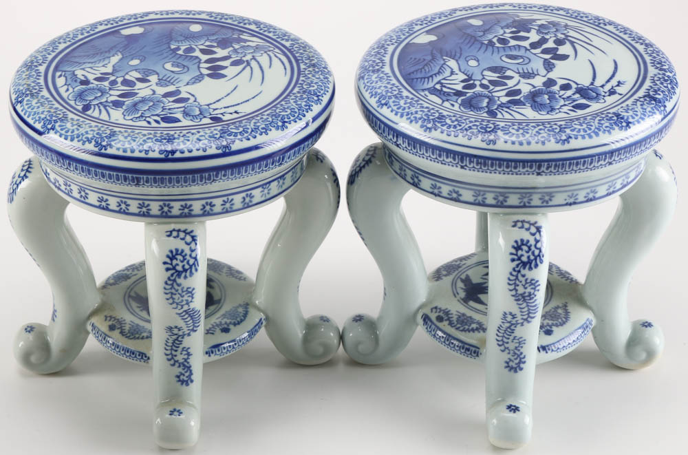 Collection of Chinese Porcelain Pots and Stands
