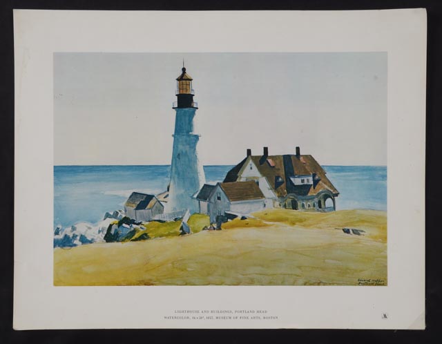 Four Unframed Edward Hopper Watercolor Reproduction Prints