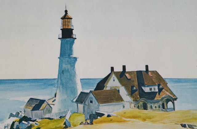 Four Unframed Edward Hopper Watercolor Reproduction Prints
