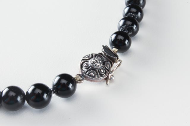 Judith Jack Sterling Marcasite Onyx Necklace and Earrings