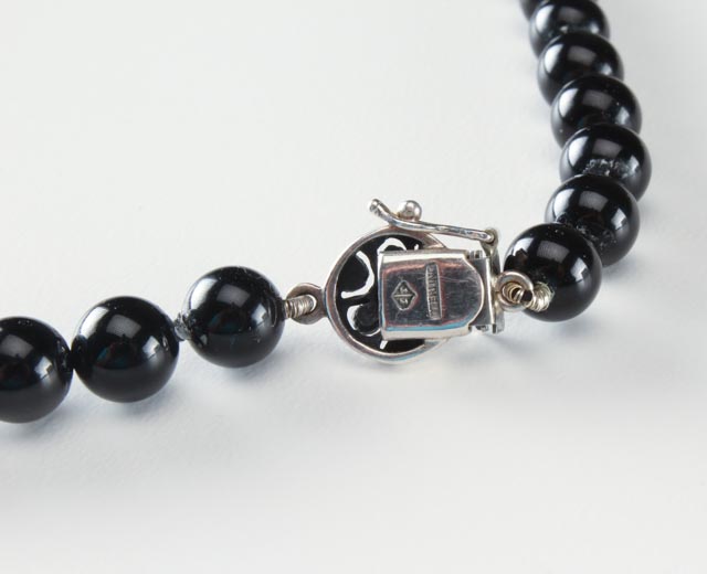 Judith Jack Sterling Marcasite Onyx Necklace and Earrings