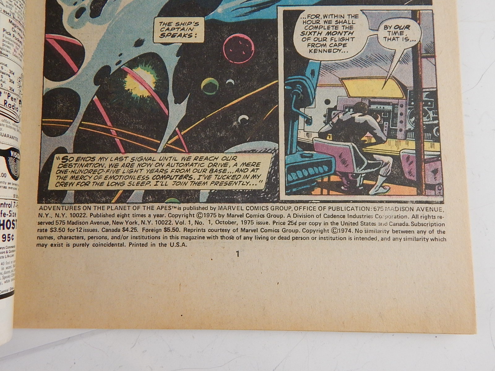Marvel 1975 Planet of the Apes Comic #1