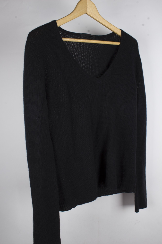 Black Cashmere Sweaters Prada V-Neck and Michael Kors Sleeveless Shell
