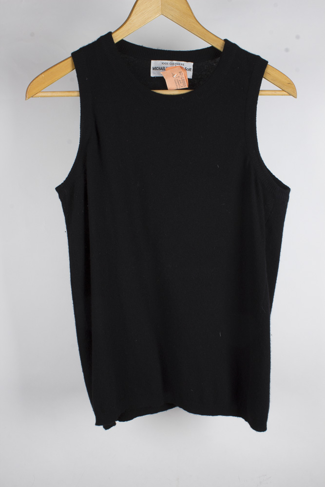 Black Cashmere Sweaters Prada V-Neck and Michael Kors Sleeveless Shell