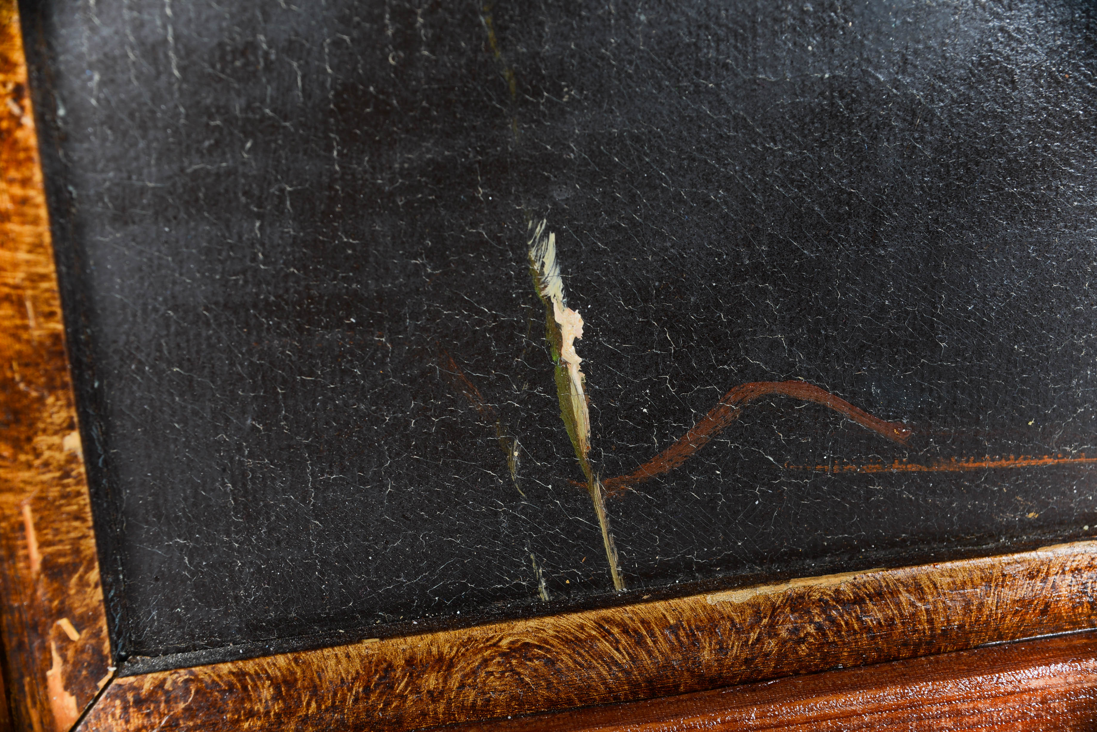 Signed Cowboy and Winchester Oil Painting