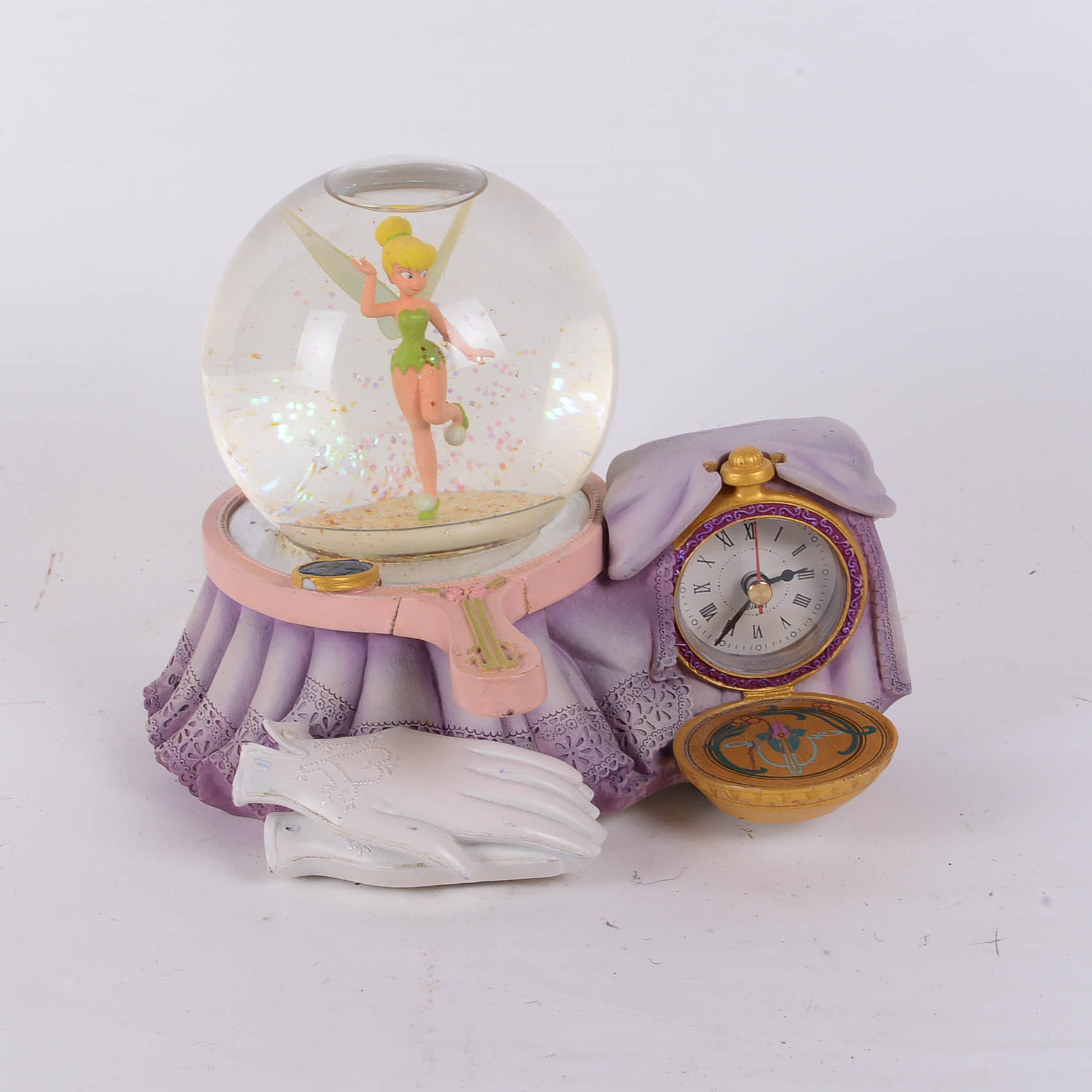 "A Dream Is A Wish Your Heart Makes" Snowglobe and Clock