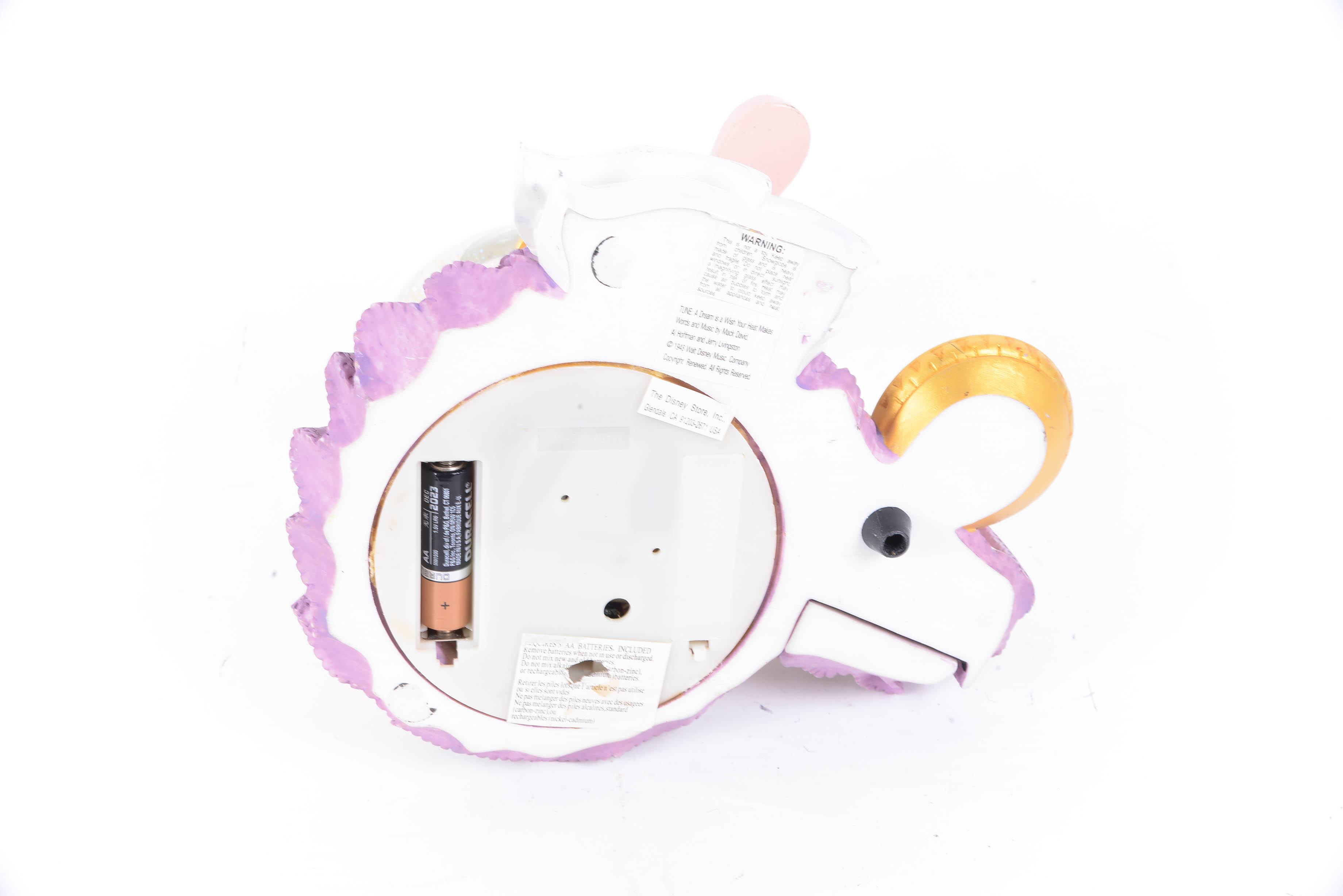 "A Dream Is A Wish Your Heart Makes" Snowglobe and Clock