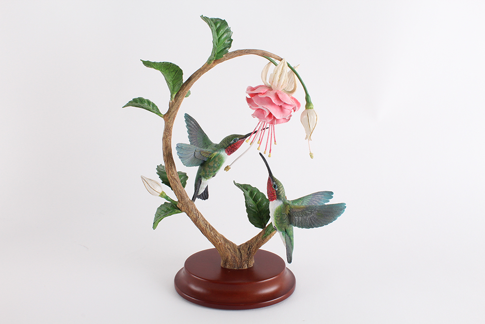 Complete Danbury Mint Hand Painted "Garden Treasures: Hummingbirds" Collection