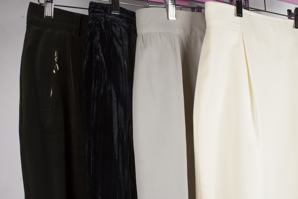 Women's Designer Skirts and Escada Velvet Pants