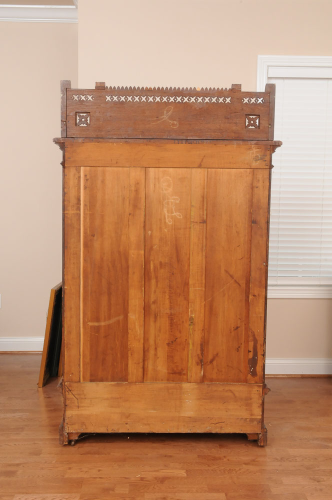 Antique Eastlake Glass Front Bookcase, Circa 1880
