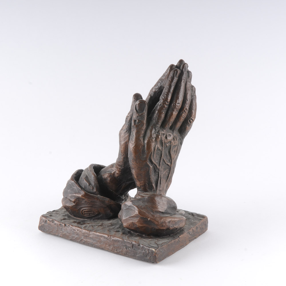 Plaster Sculpture of Praying Hands