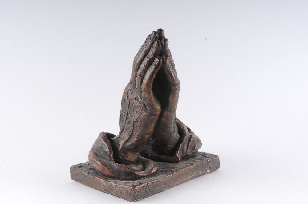 Plaster Sculpture of Praying Hands