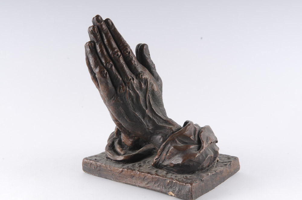 Plaster Sculpture of Praying Hands