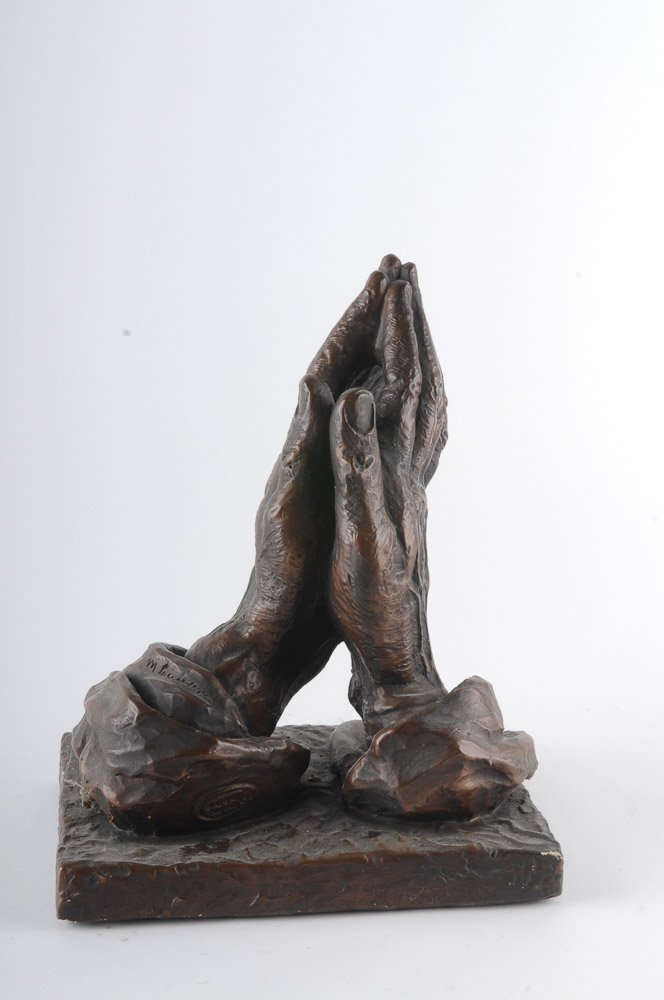 Plaster Sculpture of Praying Hands