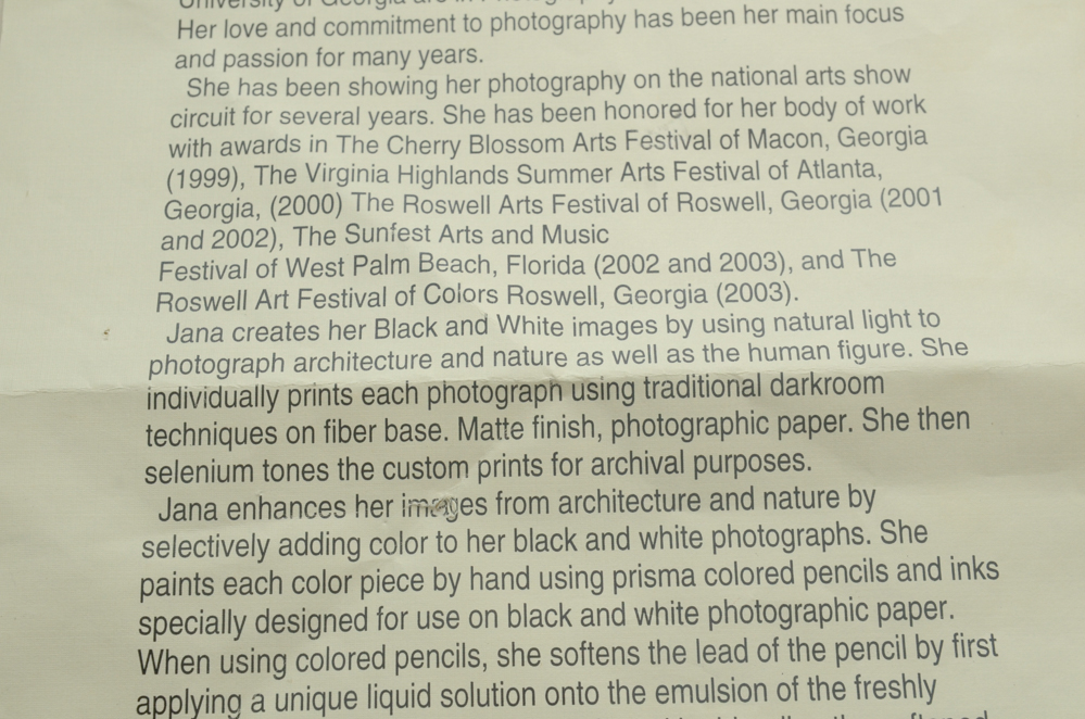 Signed Hand-Painted Photographs by Jana Epstein