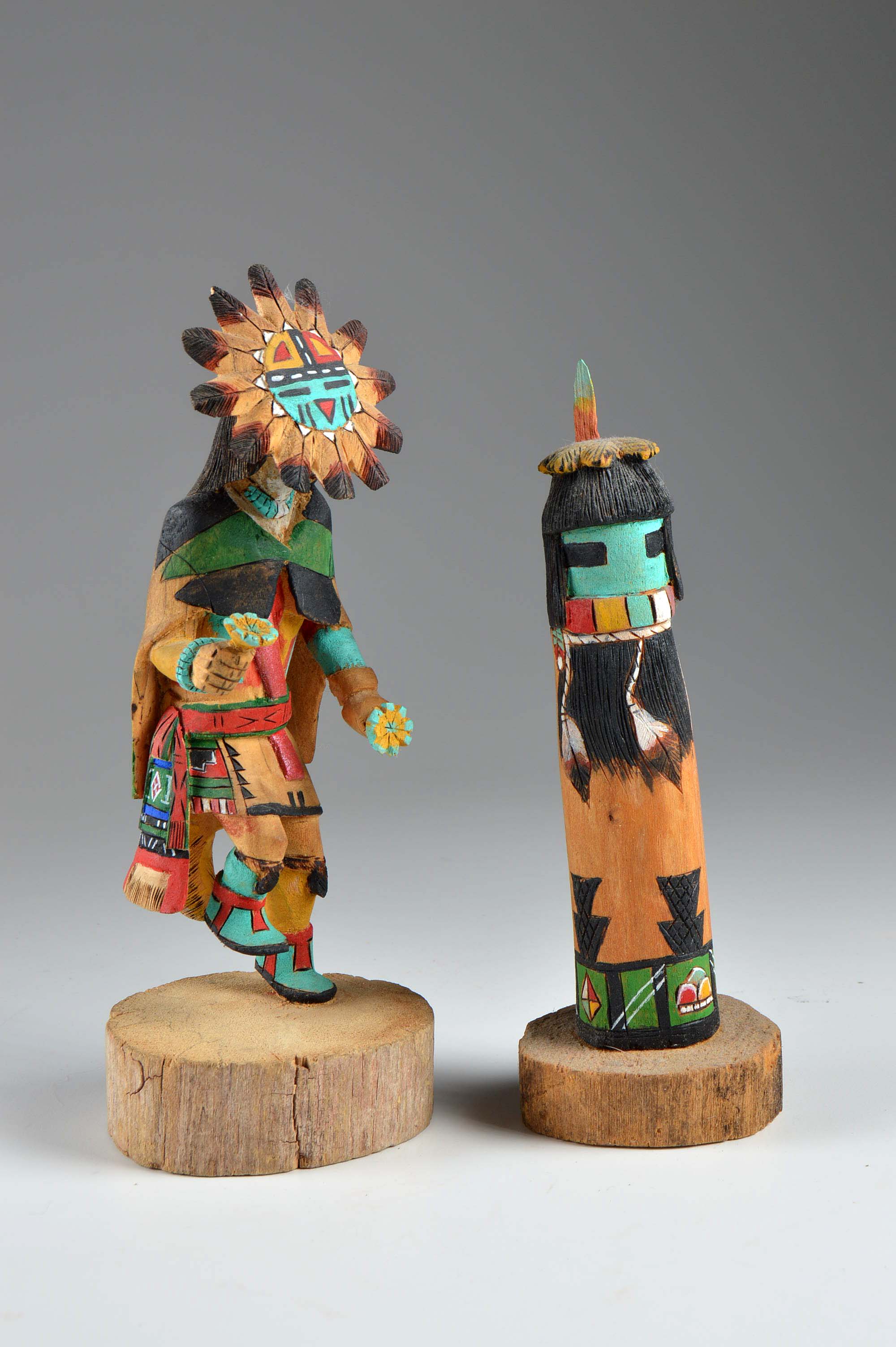Carved and Painted American Indian Figurines