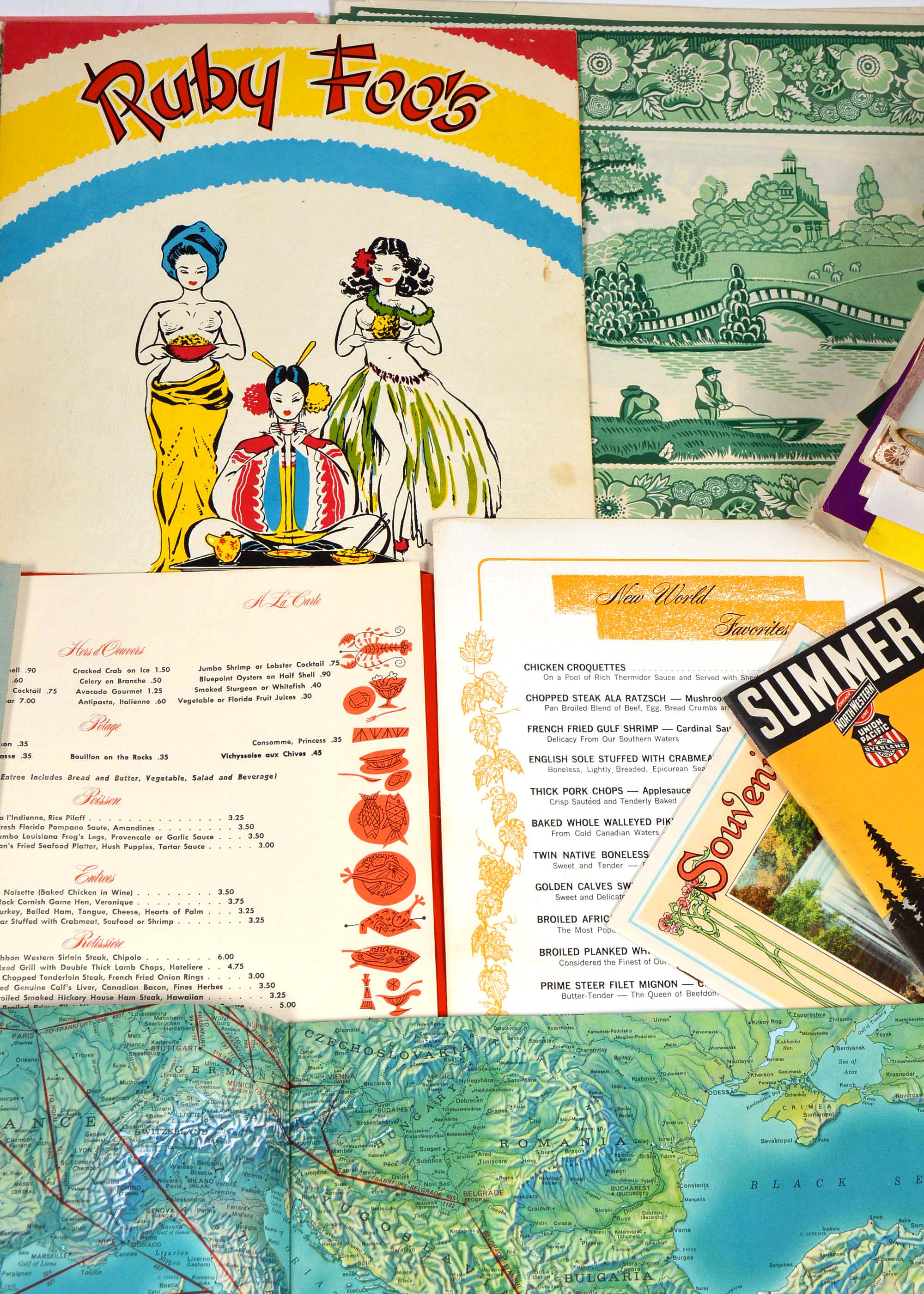 Collection of Vintage Travel Memorabilia