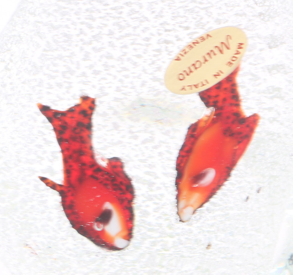 Murano Glass Fish within Fish Figurine