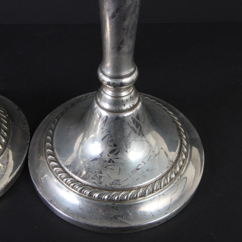 Pair of Gorham Sterling Silver Weighted Candle Holders
